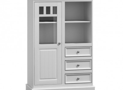 Anrichte Landhaus Stil Wohnzimmer Wand Regale Holz Regal Bücherschrank Schrank